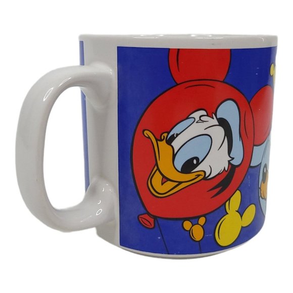 Vintage Disney Mickey Minnie Mouse Coffee Cup 10 Oz Mug Pluto Goofy Donald - Picture 6 of 11